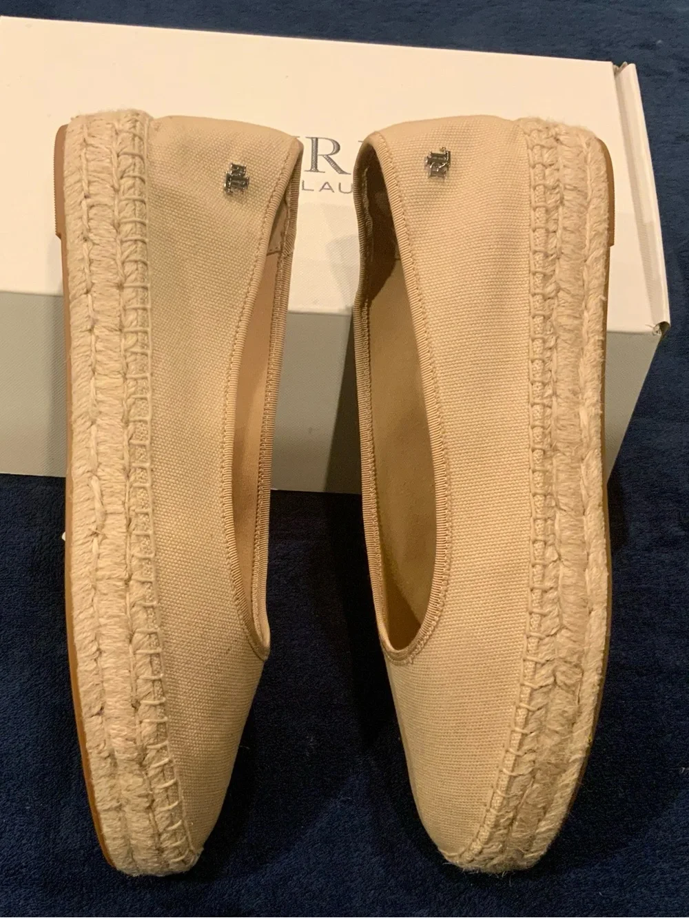 Ralph Lauren Beige Canvas Espadrille Flats- Women’s size 11